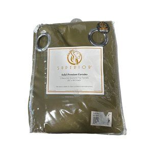 Kohl's Superior Fabric Solid Premium Curtains 52" x 96" Olive Green NEW